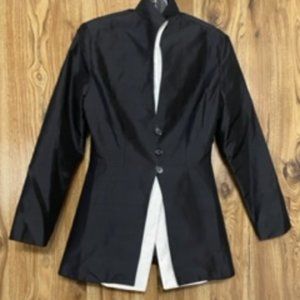 Vintage Pilar Rossi black/white silk suit
